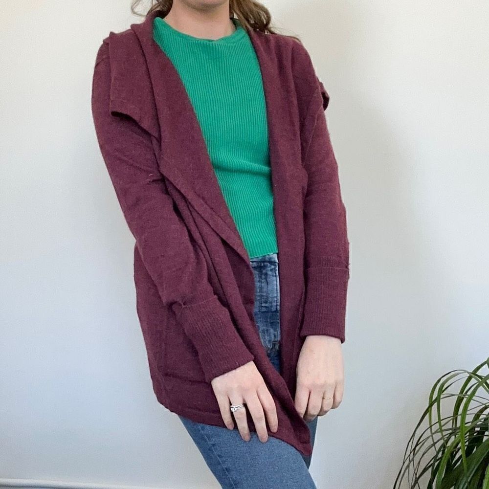 Eddie Bauer Women's Open Front Cardigan Wool Blend Sweater Medium